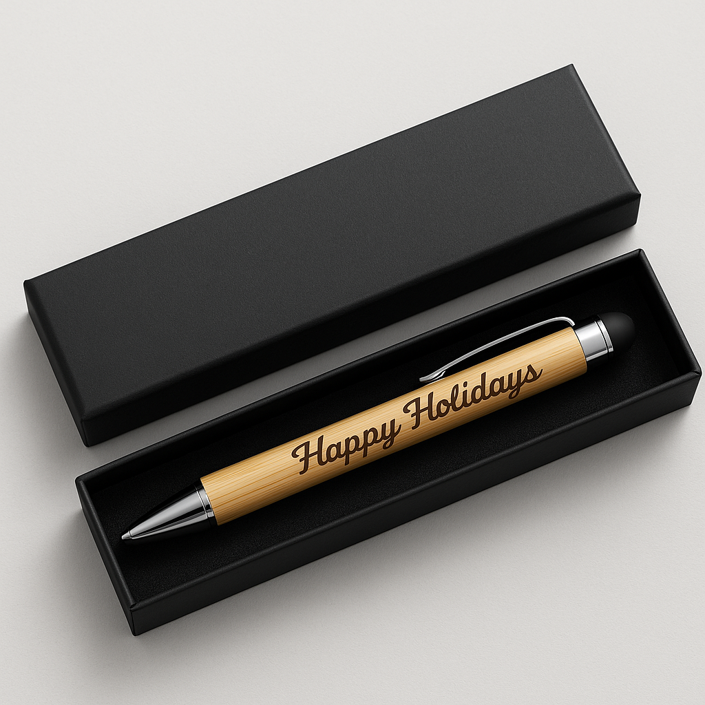 Engraved Bamboo Stylus Pen