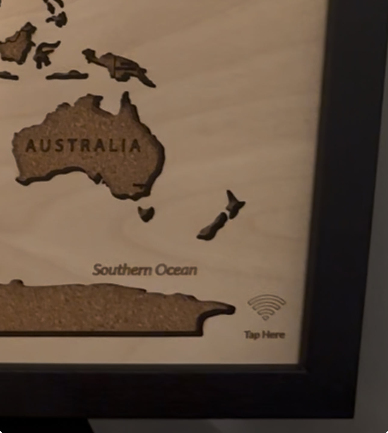 Smart Keepsake World Map | Personalized Wood & Cork Wall Art with NFC Song (Custom Gift)